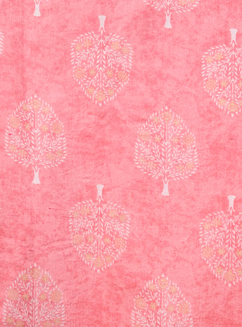 baby pink block prints short kurta - Image 4