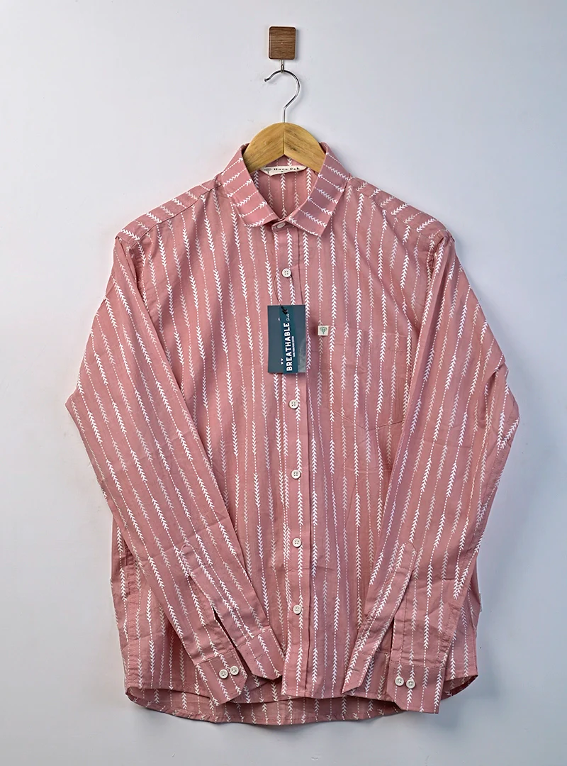 Baby Pink Lining Full Sleeves Shirt - Image 2