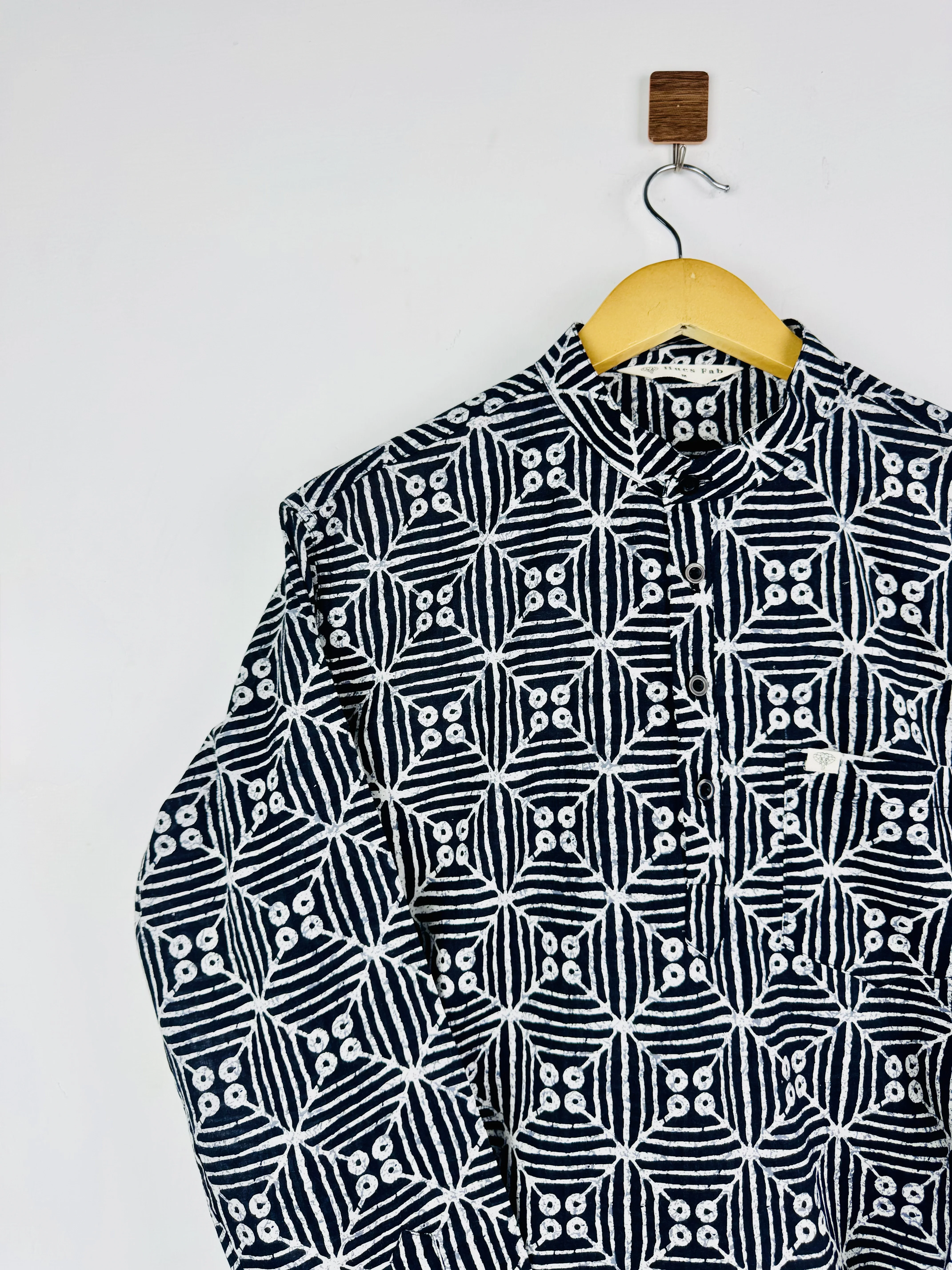 Black Matrix Printed Short Kurta - Image 2