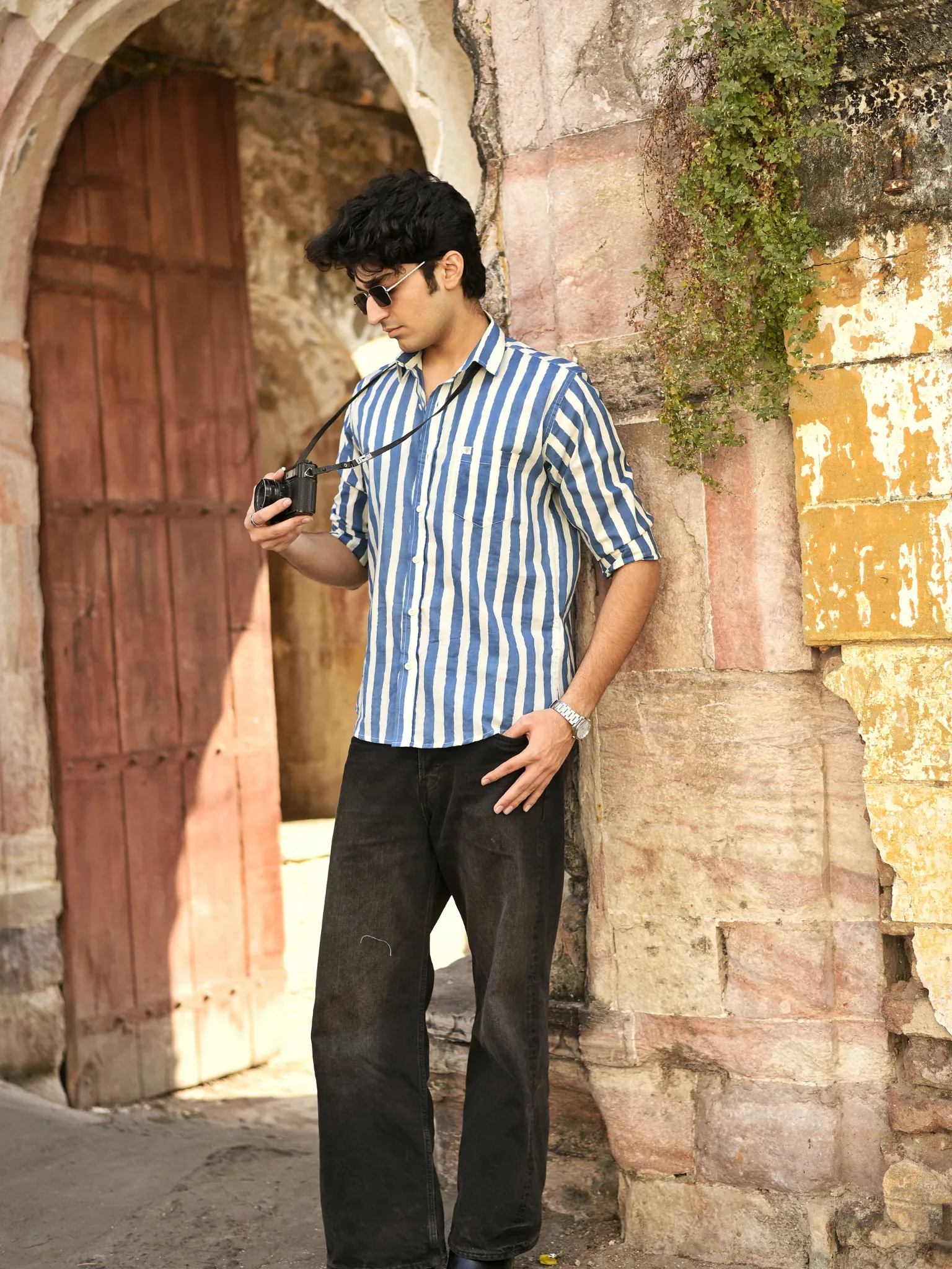 Blue-White stripes Full Sleeves Shirt - Image 3