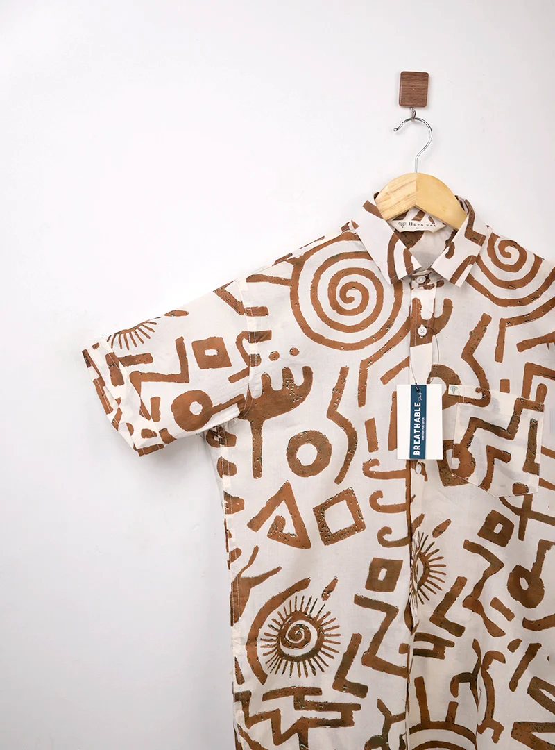 Brown Celestial Half Sleeves Shirt