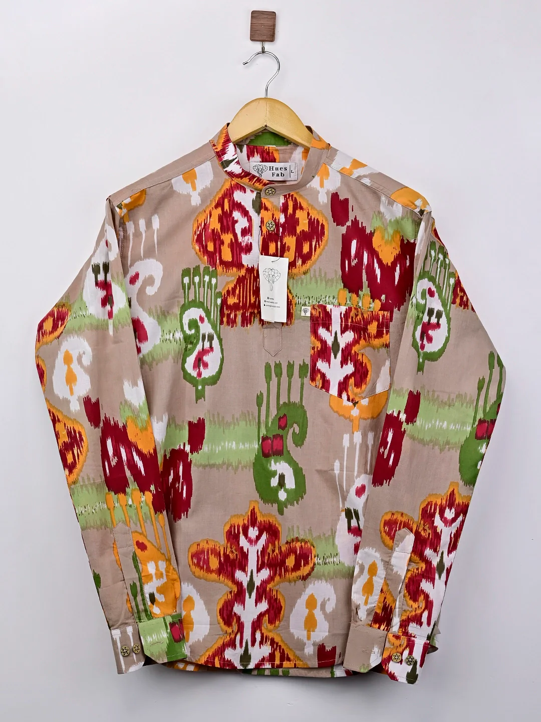 Brown Self Patterned Printed Short Kurta - Image 2