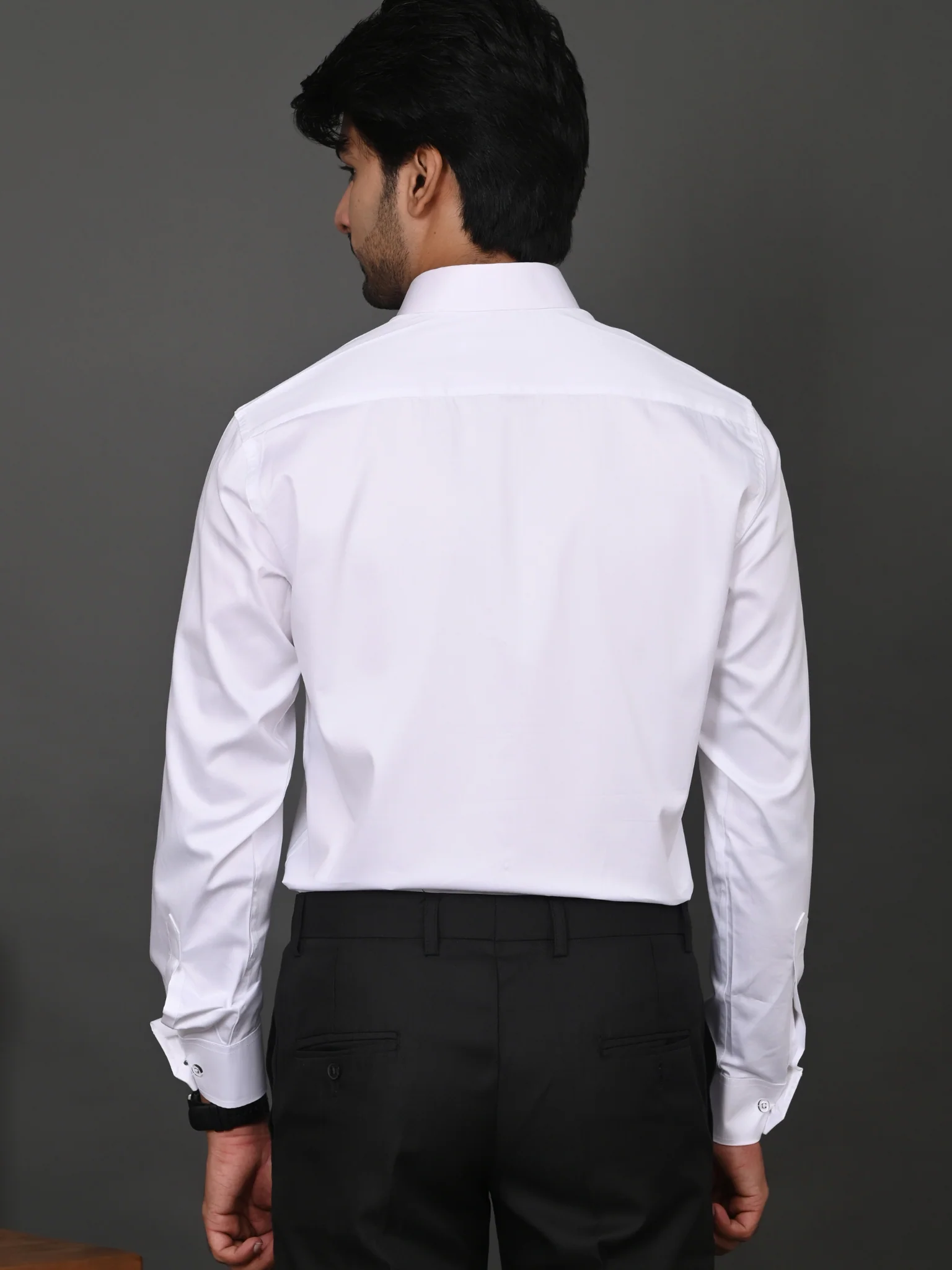 Classic White Elite Satin Shirt - Image 3