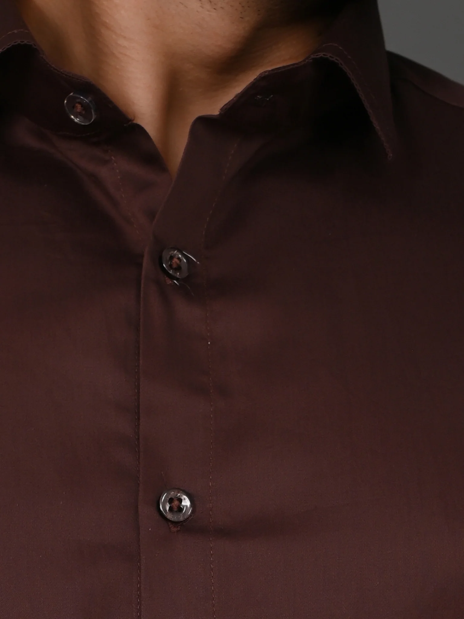 Cocoa Brown Elite Satin Shirt - Image 3