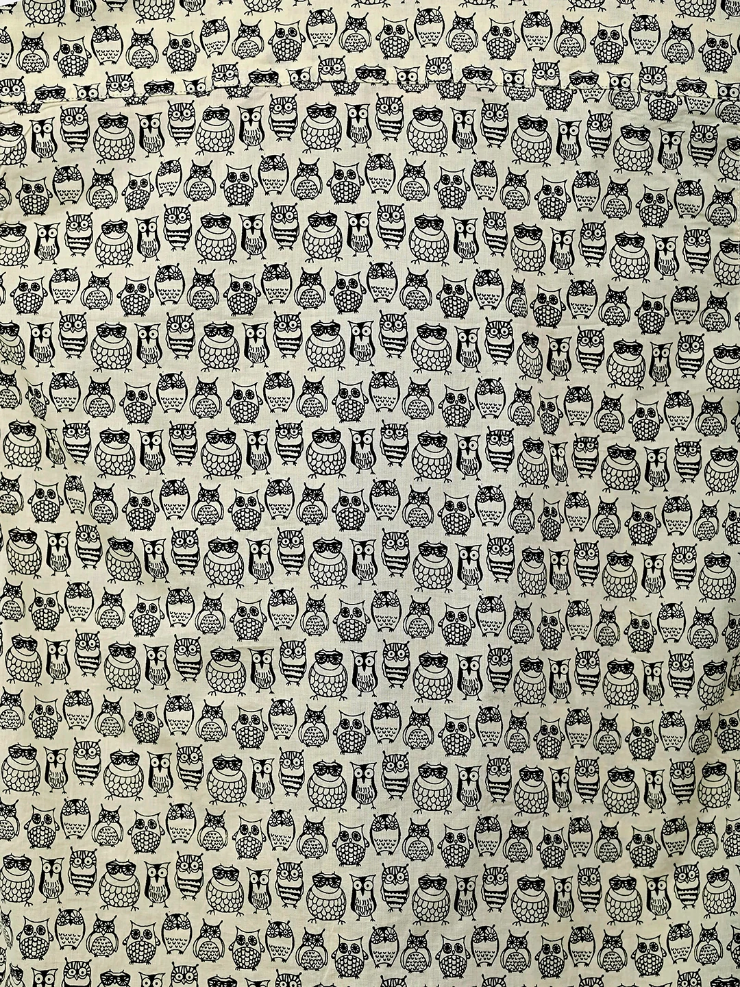 Cream-Black Owl Printed Half Sleeves Shirt - Image 4
