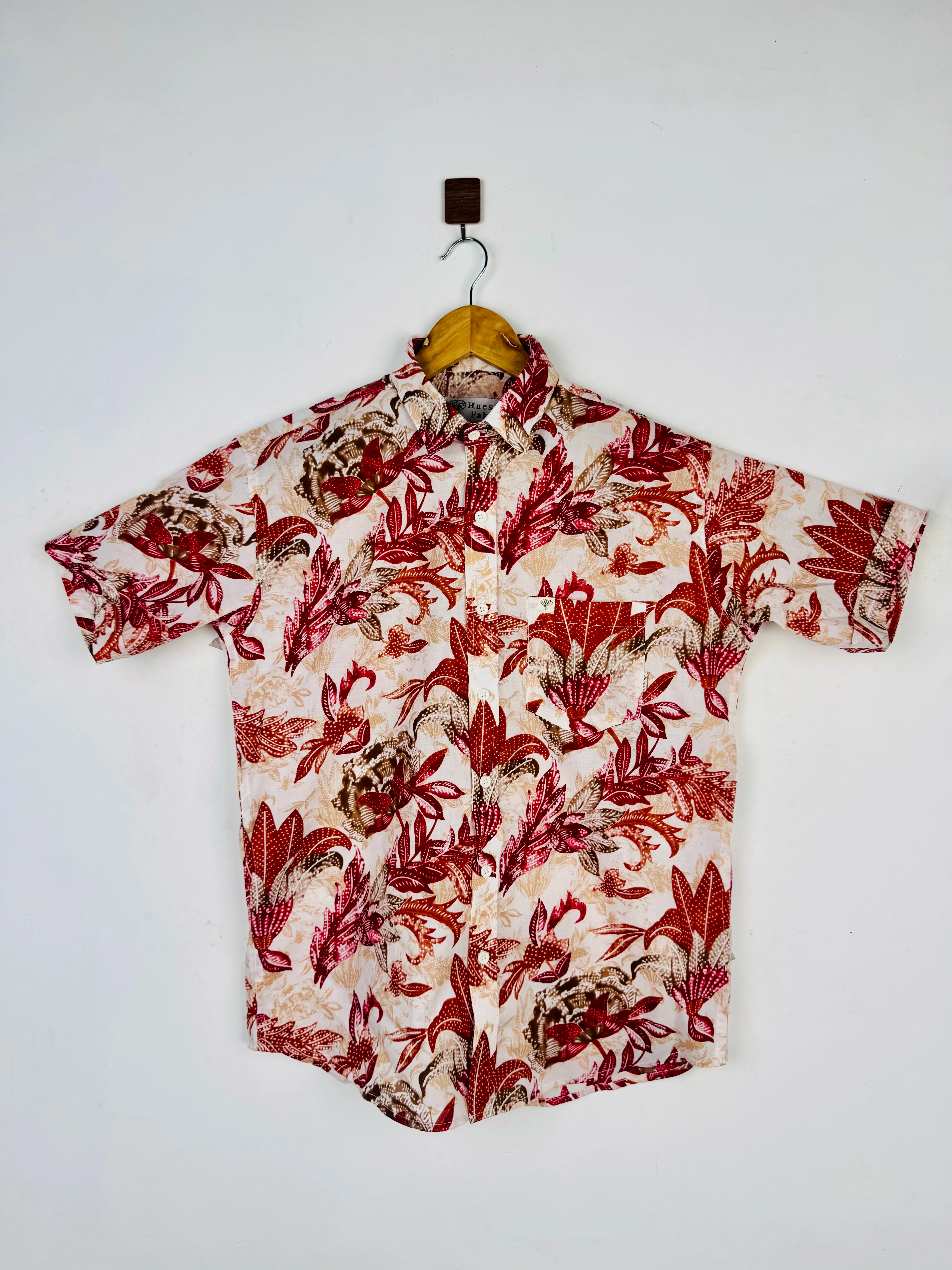 Crimson Leaf Printed Half Sleeves Shirt - Image 2