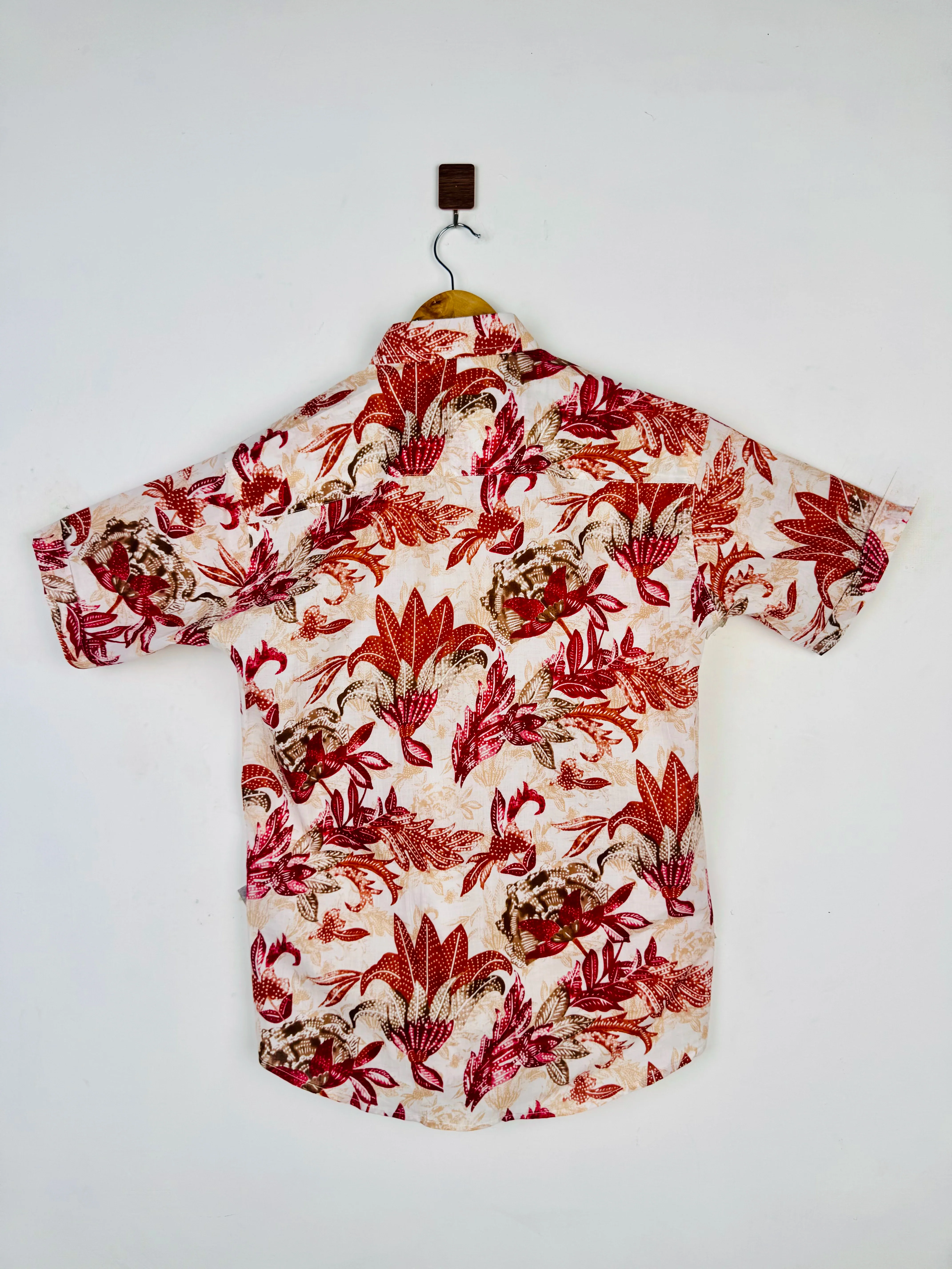 Crimson Leaf Printed Half Sleeves Shirt - Image 3