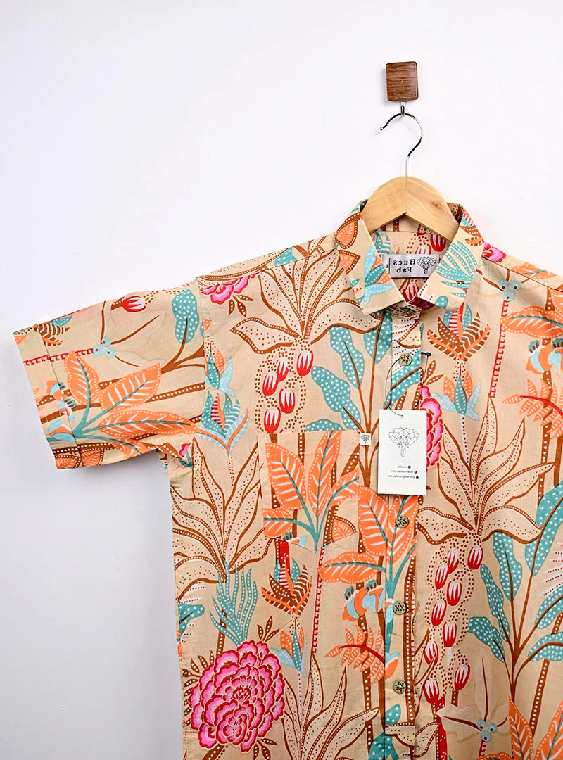 Desert Bloom Printed Half Sleeves Shirt