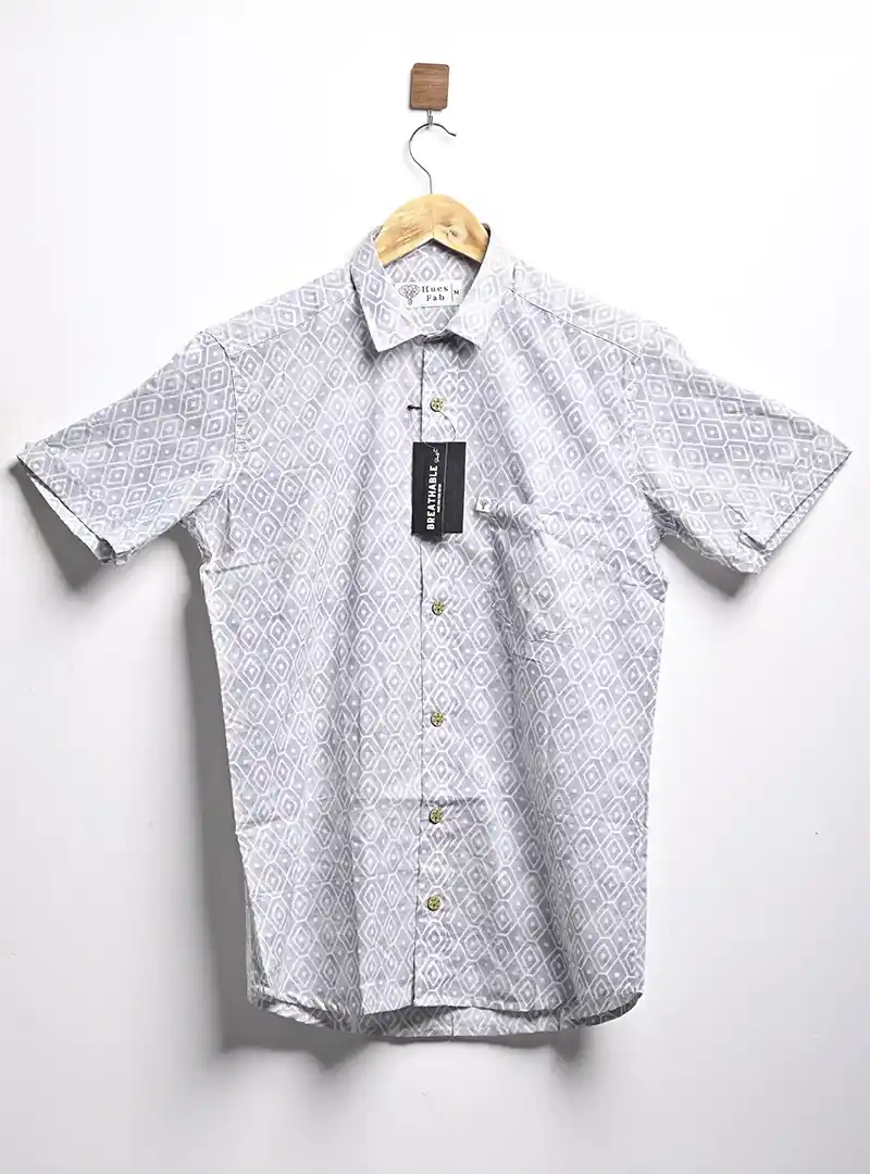grey block half sleeves shirt - Image 2
