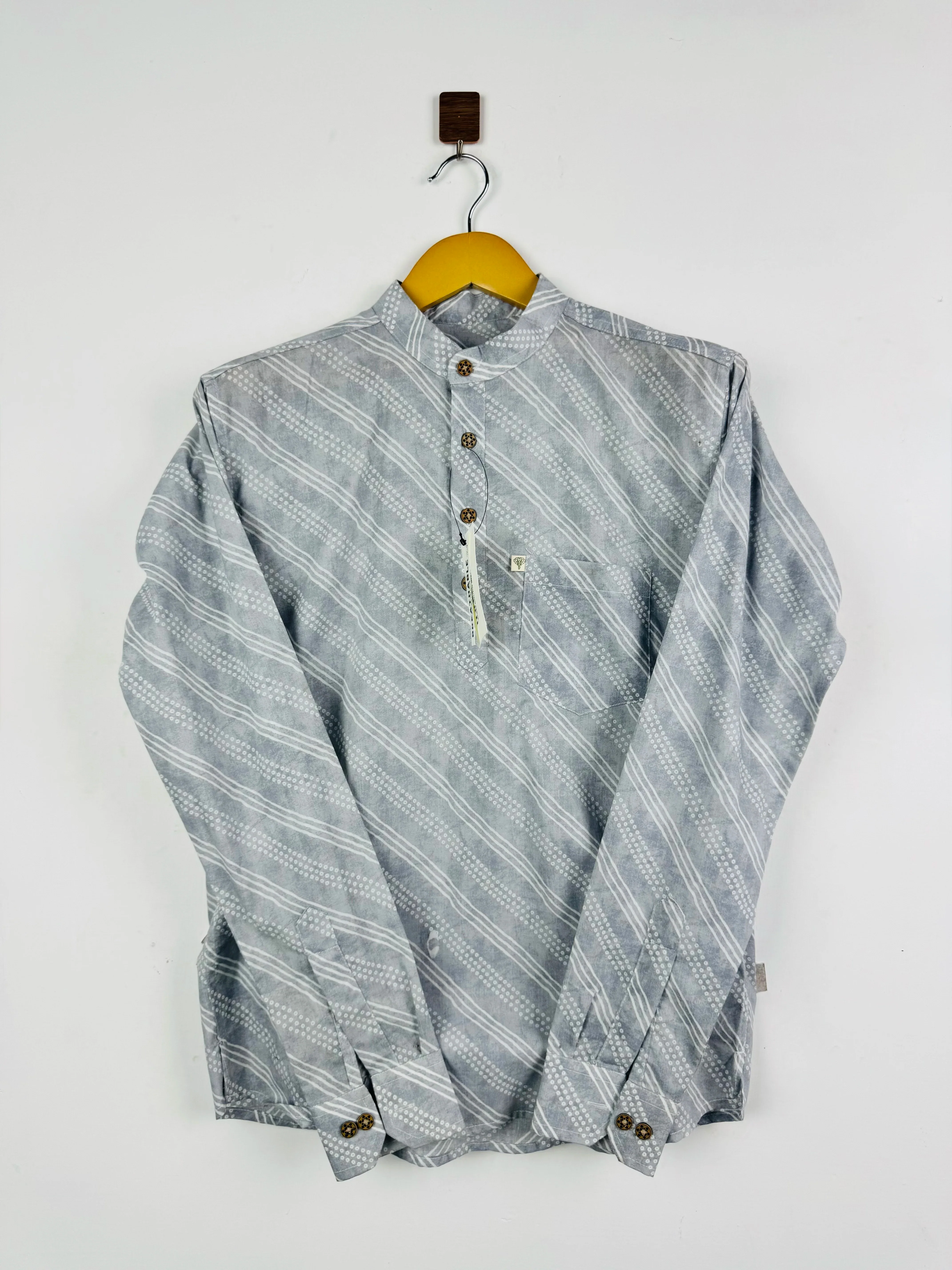 Grey Lining Dots Short Kurta - Image 2