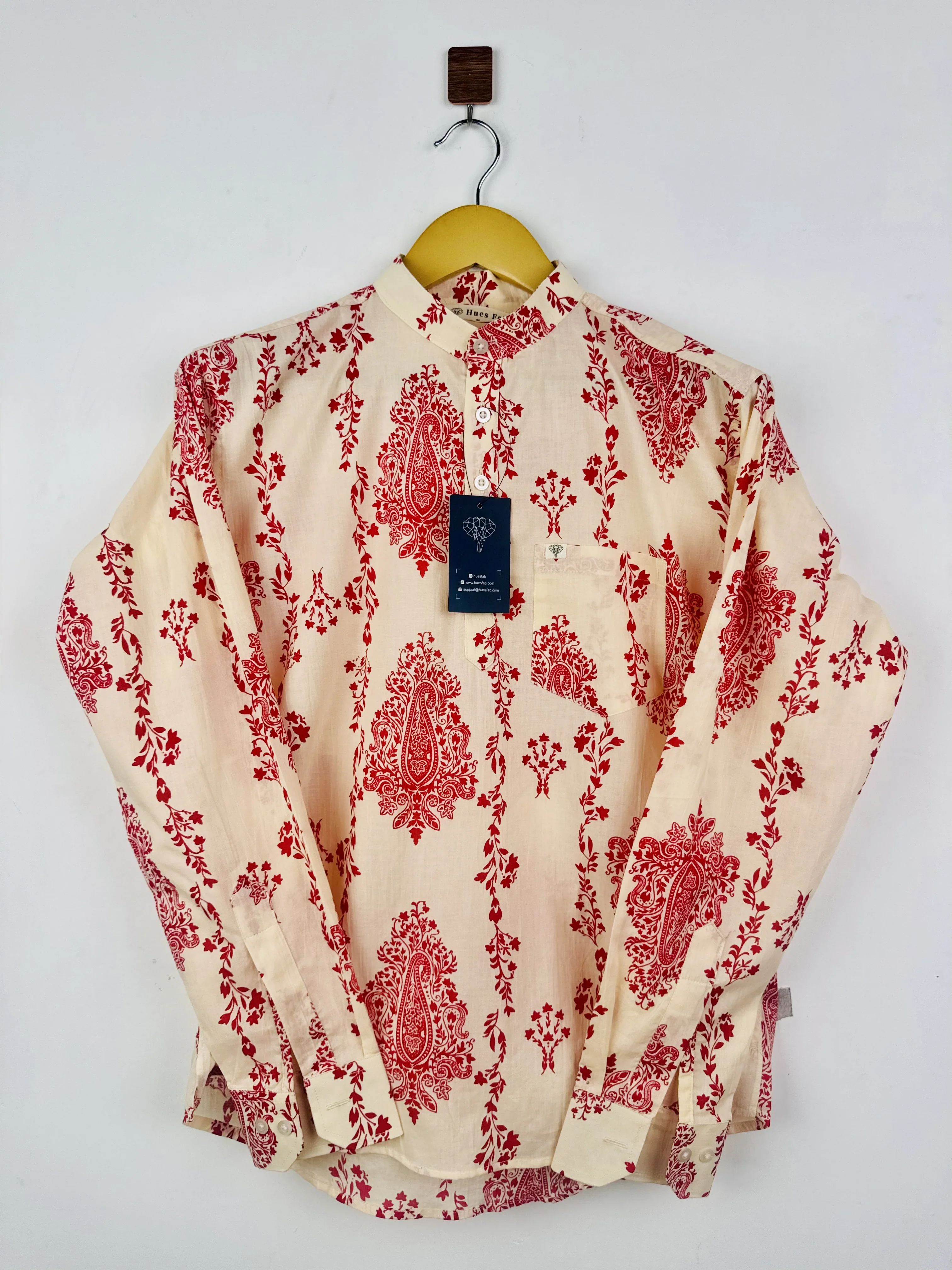 Ivory Red Short Kurta - Image 2