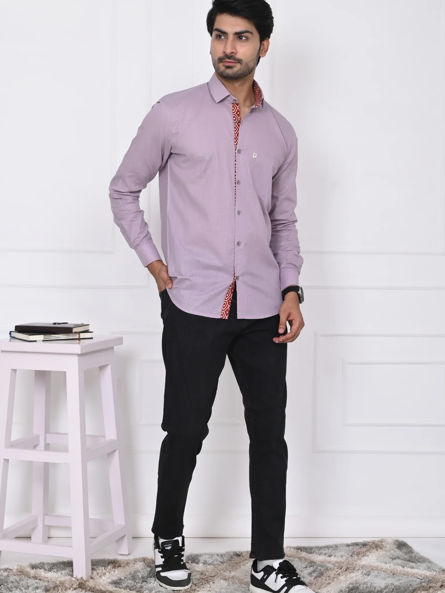 Lavender Linen Blend Shirt - Image 3