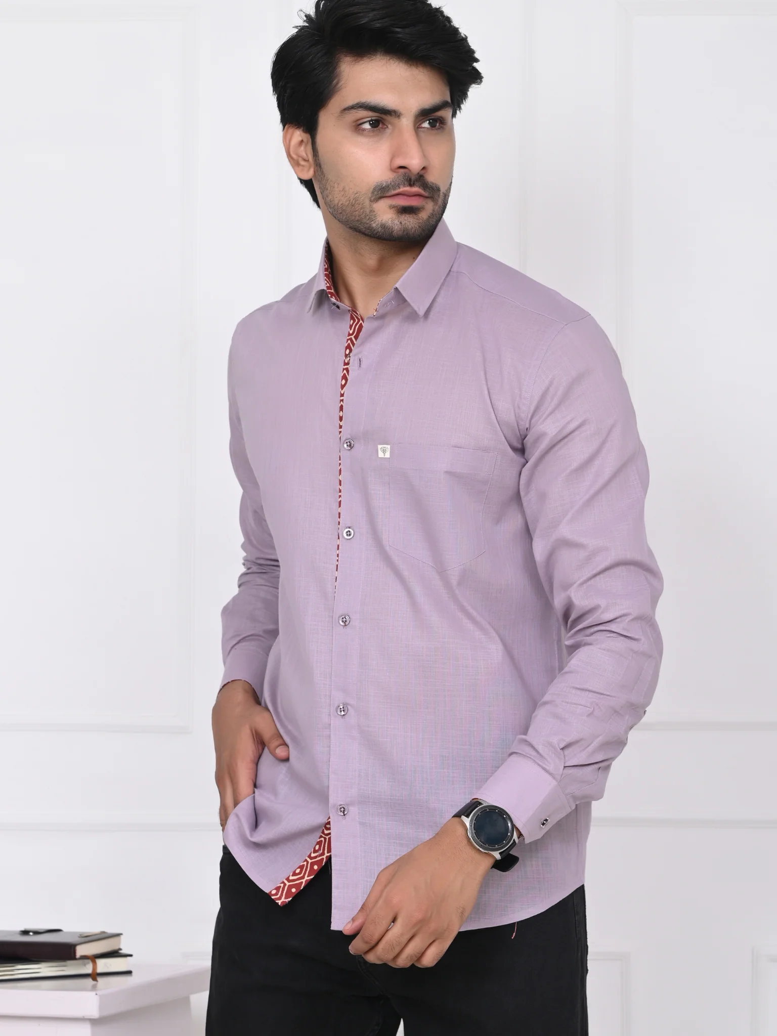 Lavender Linen Blend Shirt - Image 4
