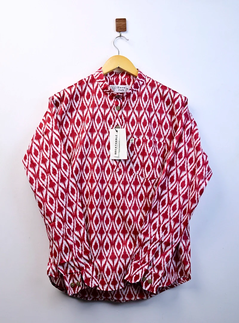 Maroon abstract short kurta - Image 2
