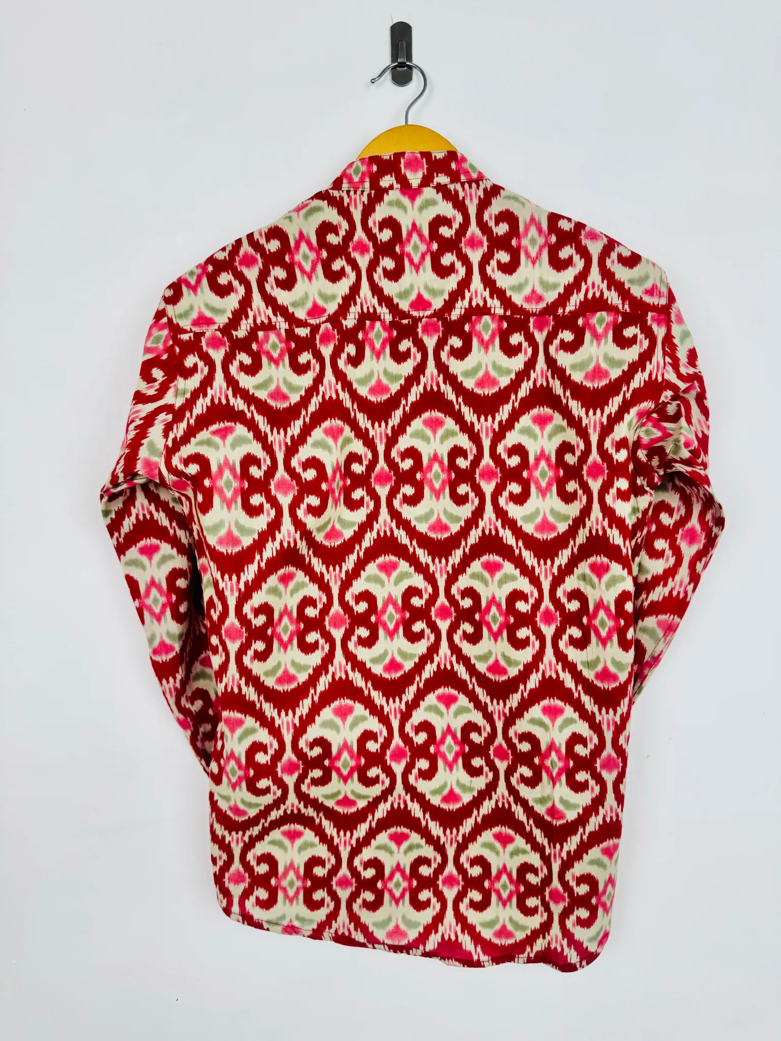 Maroon Cream ikat Printed short kurta - Image 3