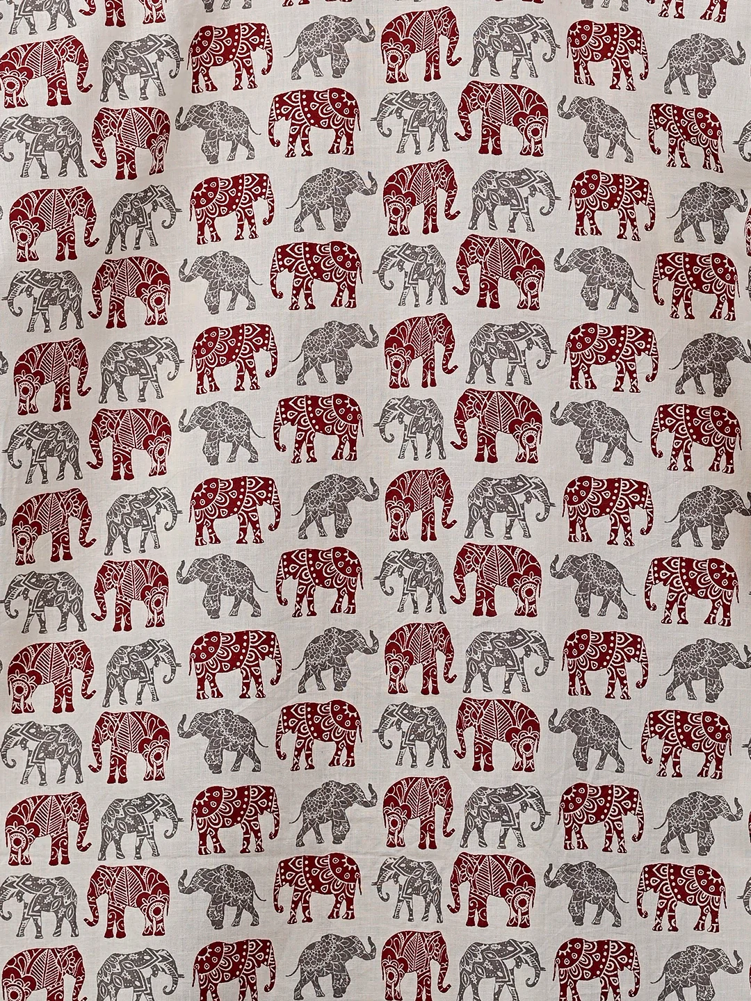 Maroon Multicolor elephant Full Sleeves Shirt - Image 4