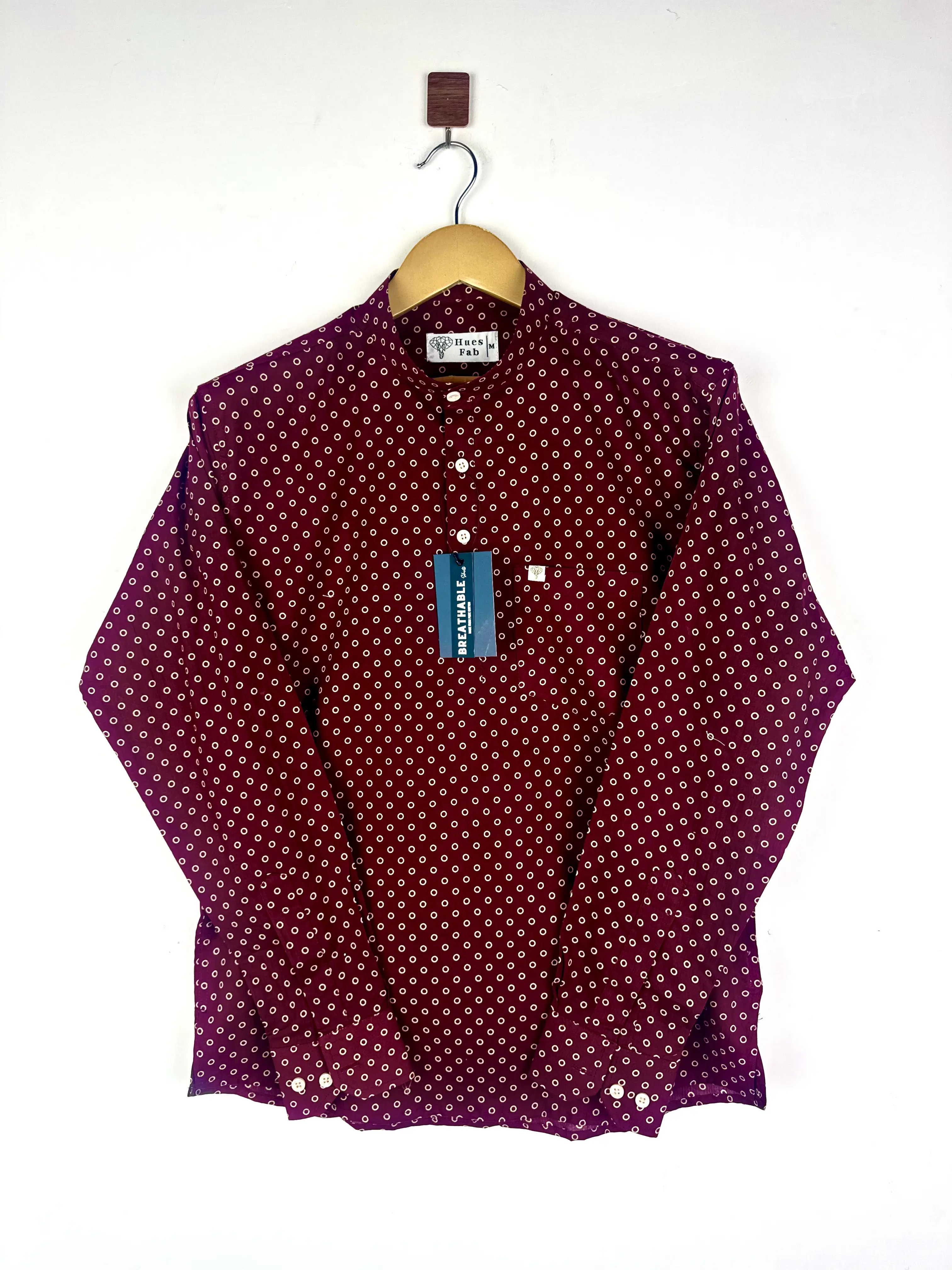 Maroon Polka dots Printed Short Kurta - Image 2