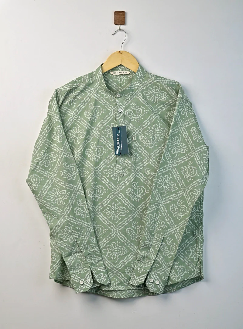 Mint Green Bandej Printed short kurta - Image 2