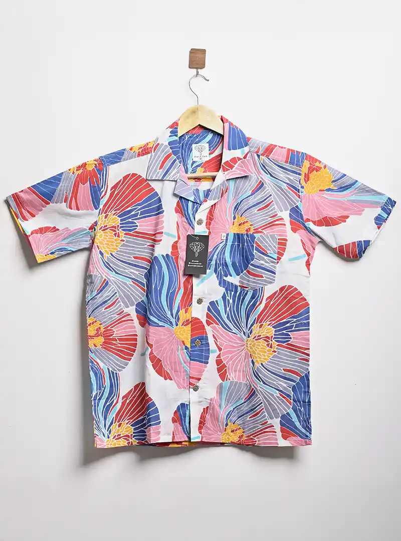 multicolor abstract cuban collar shirt - Image 2