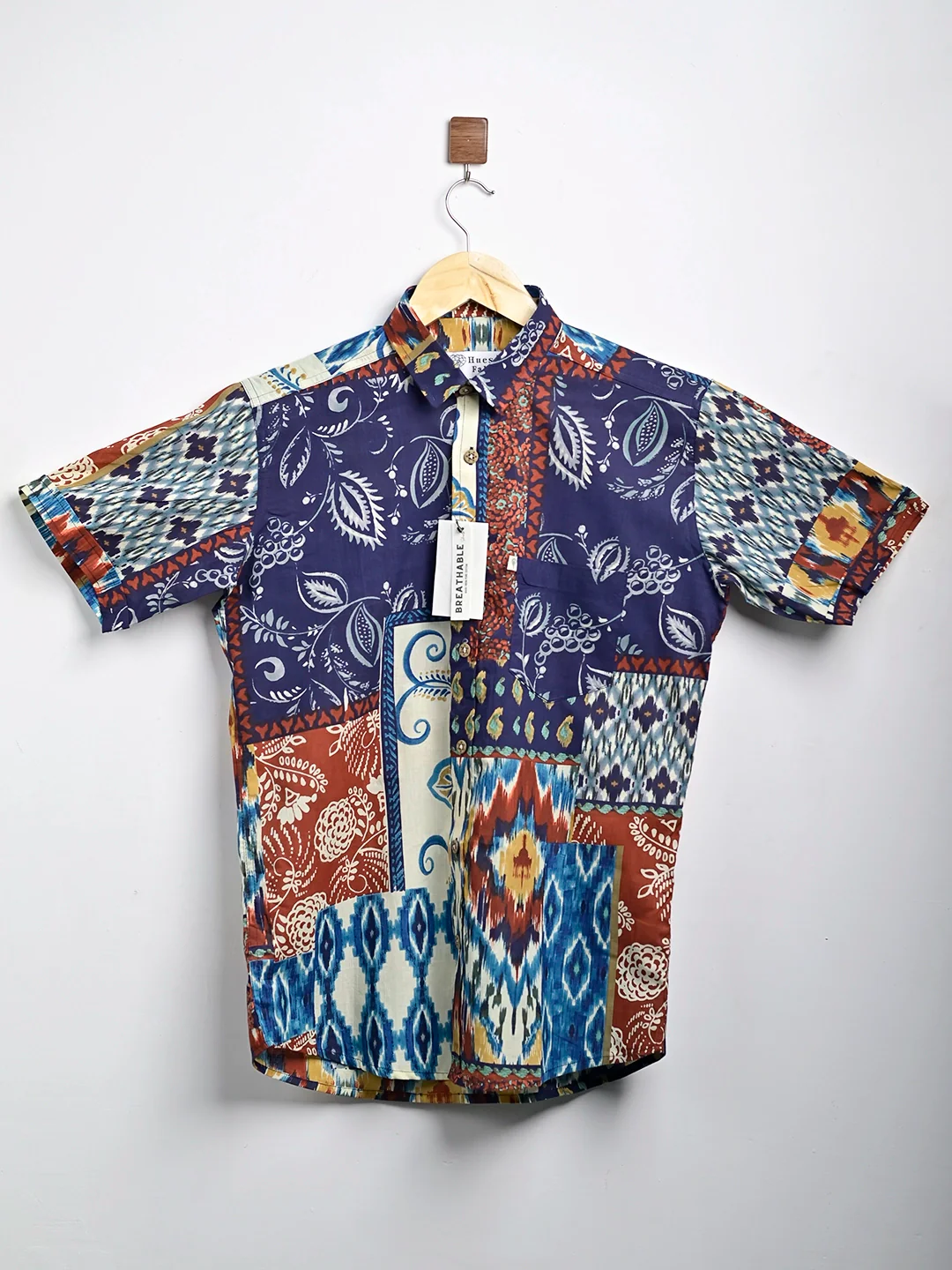 multicolor patchwork half sleeve shirt - Image 2