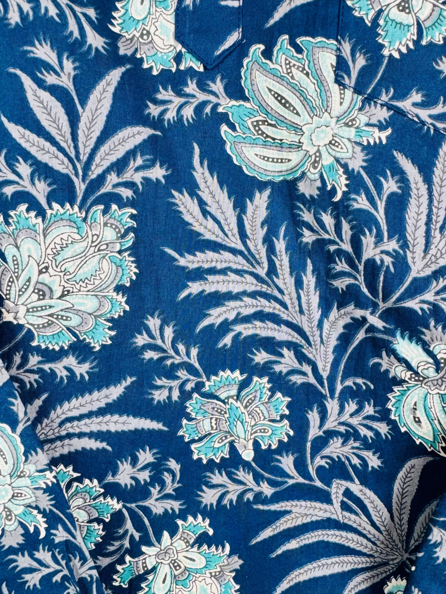 Navy blue fern printed short kurta - Image 3