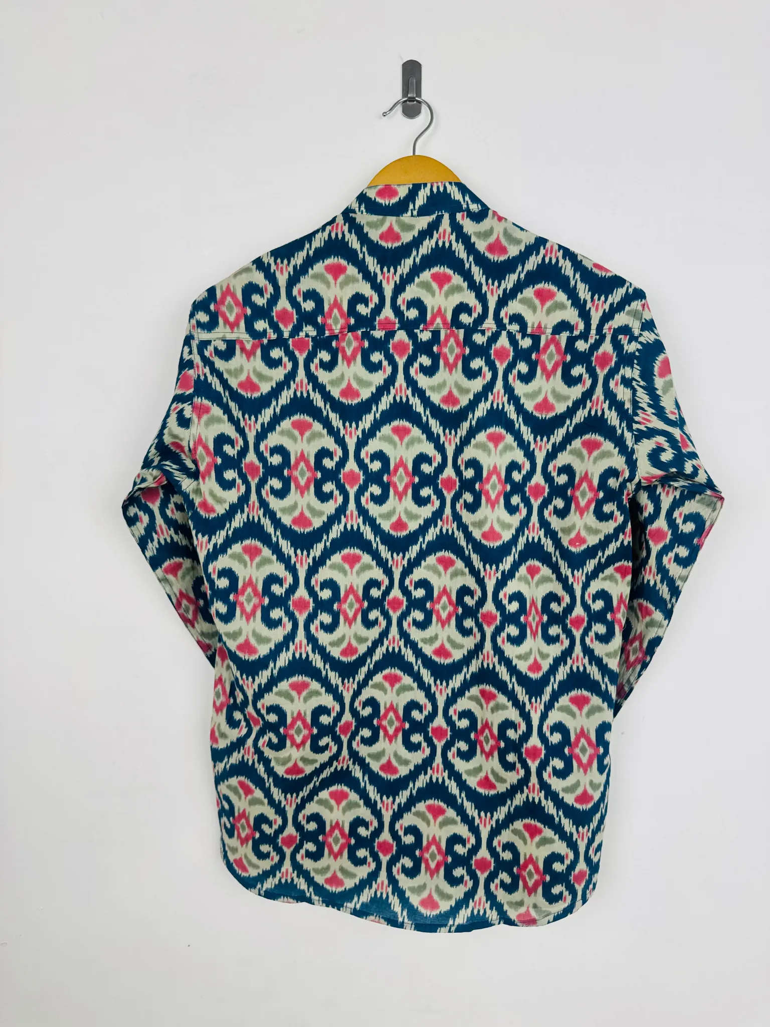 Navy Blue Ikat Printed short kurta - Image 2