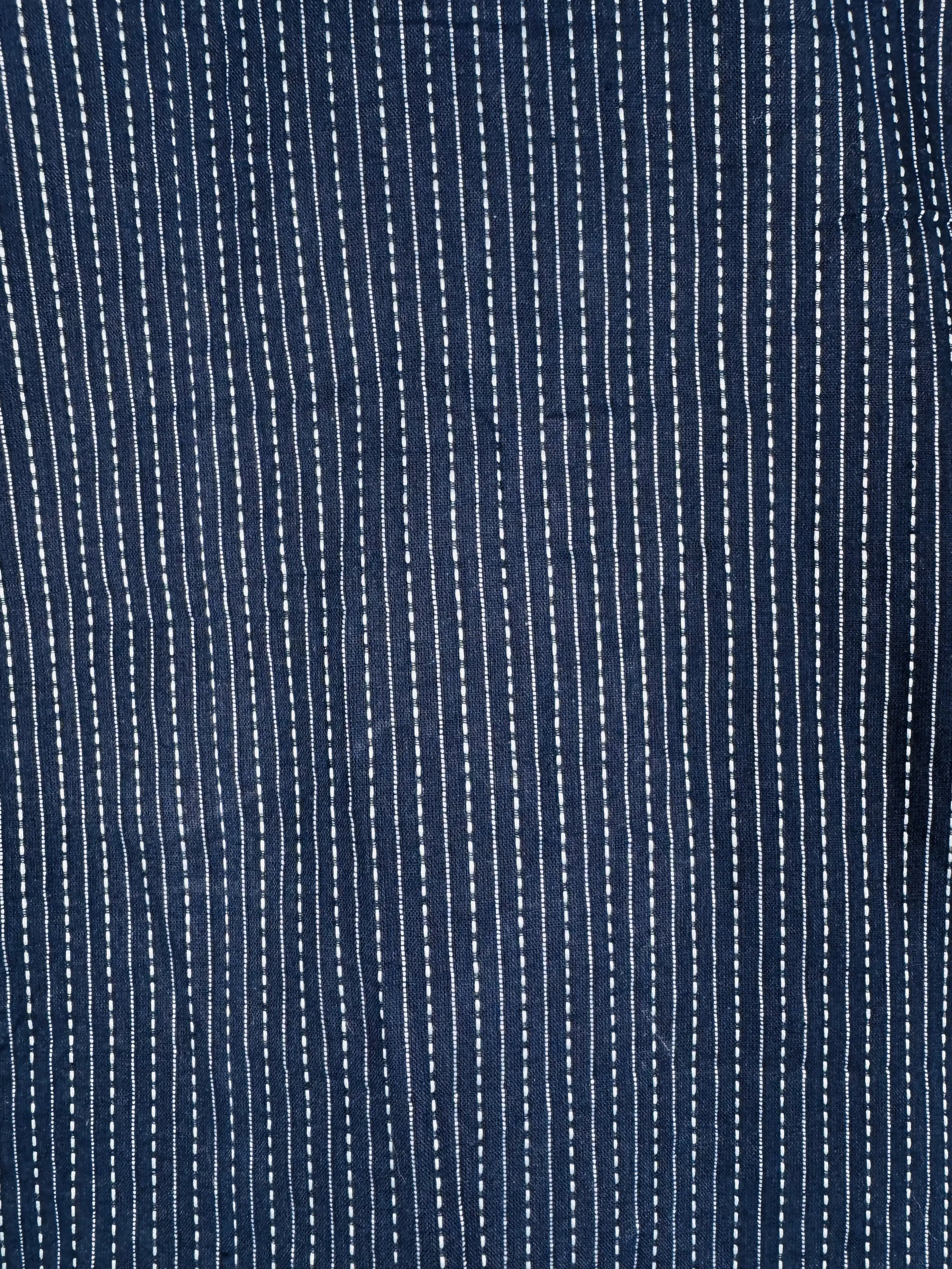 Navy Blue Kantha Full Sleeves Shirt - Image 2