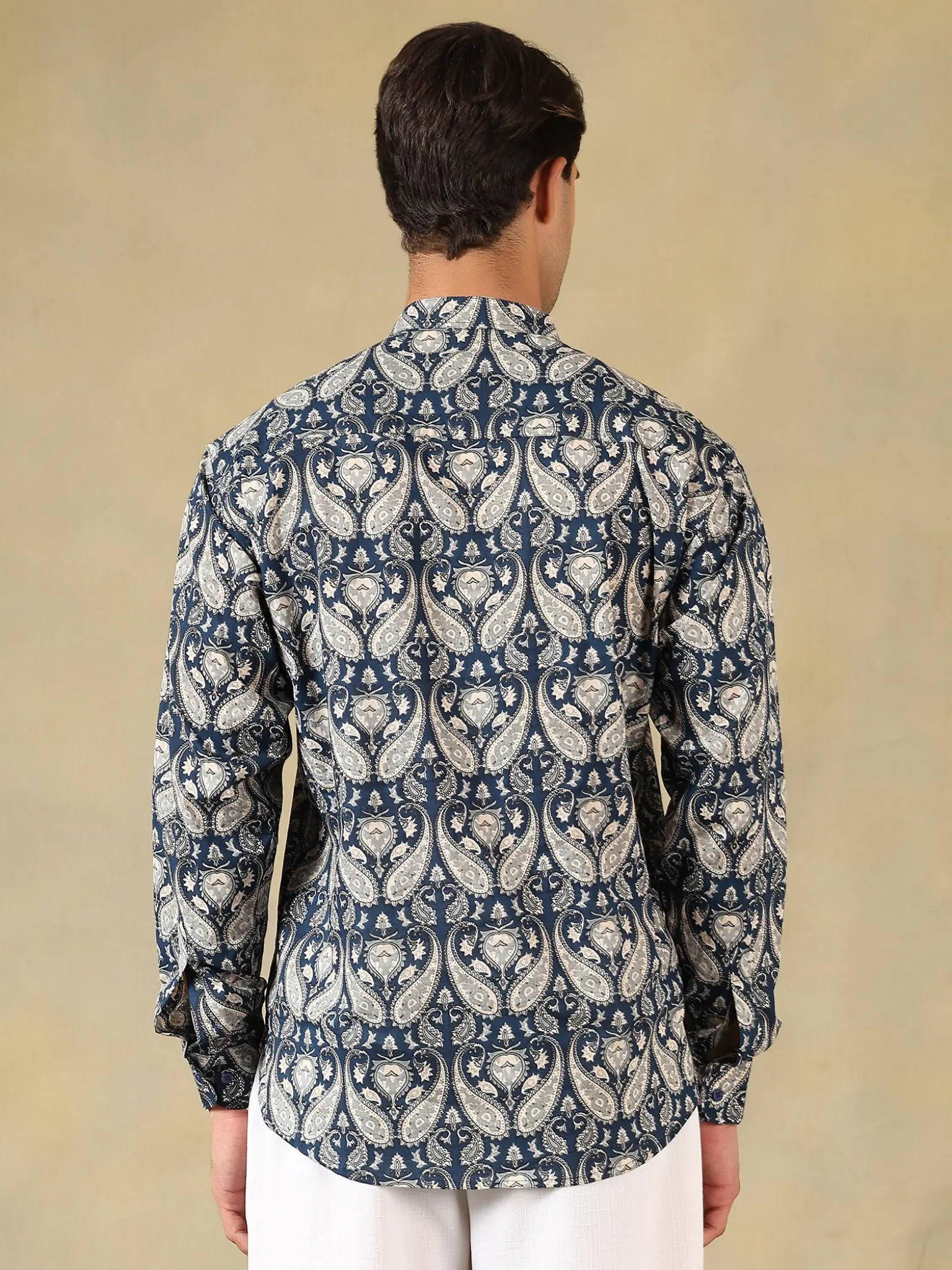 navy blue paisley short kurta - Image 4