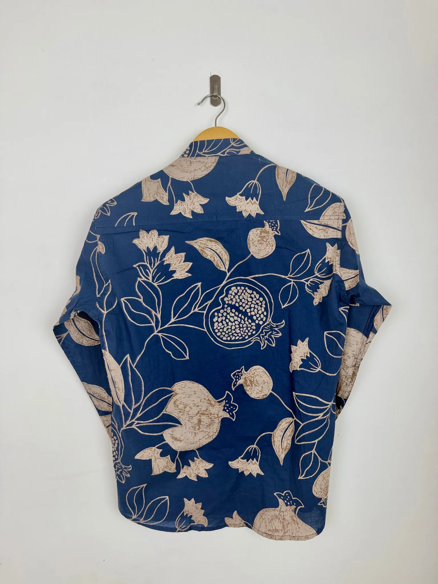 Navy Blue Pomegranate Printed short kurta - Image 3