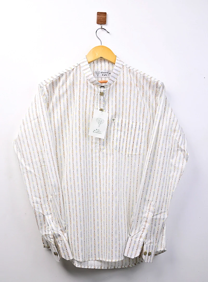 off white lining short kurta - Image 2