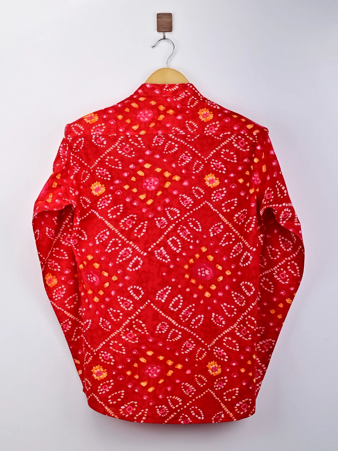 red bandej printed short kurta - Image 3