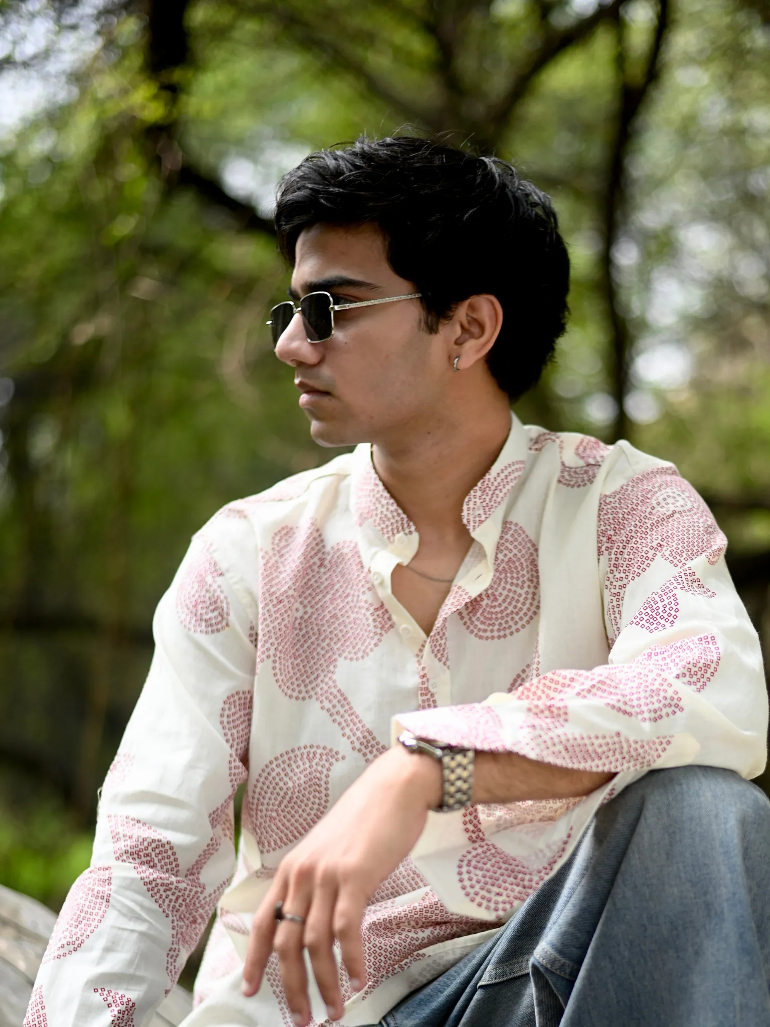 Ruby Leaf Cotton short kurta - Image 4