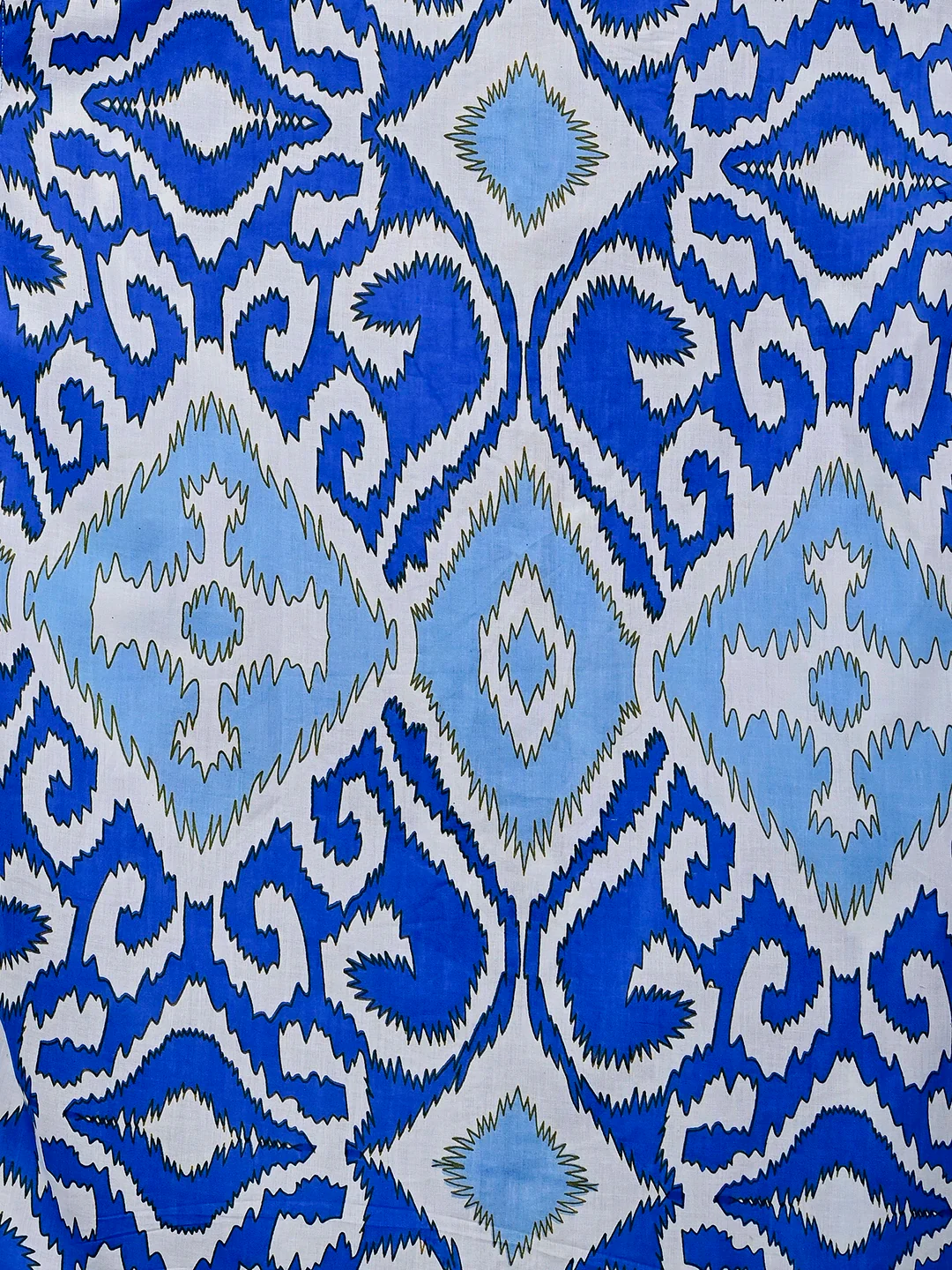 Sky Blue Ikat Printed Half Sleeves Shirt - Image 4