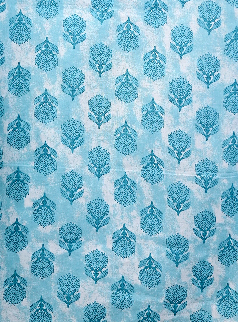 Sky blue motifs short kurta - Image 4