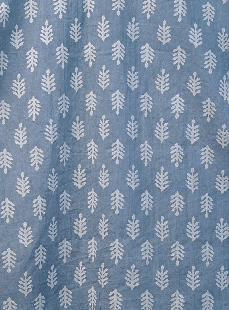 Sky Leaf Handblock Full Sleeves Shirt - Image 4