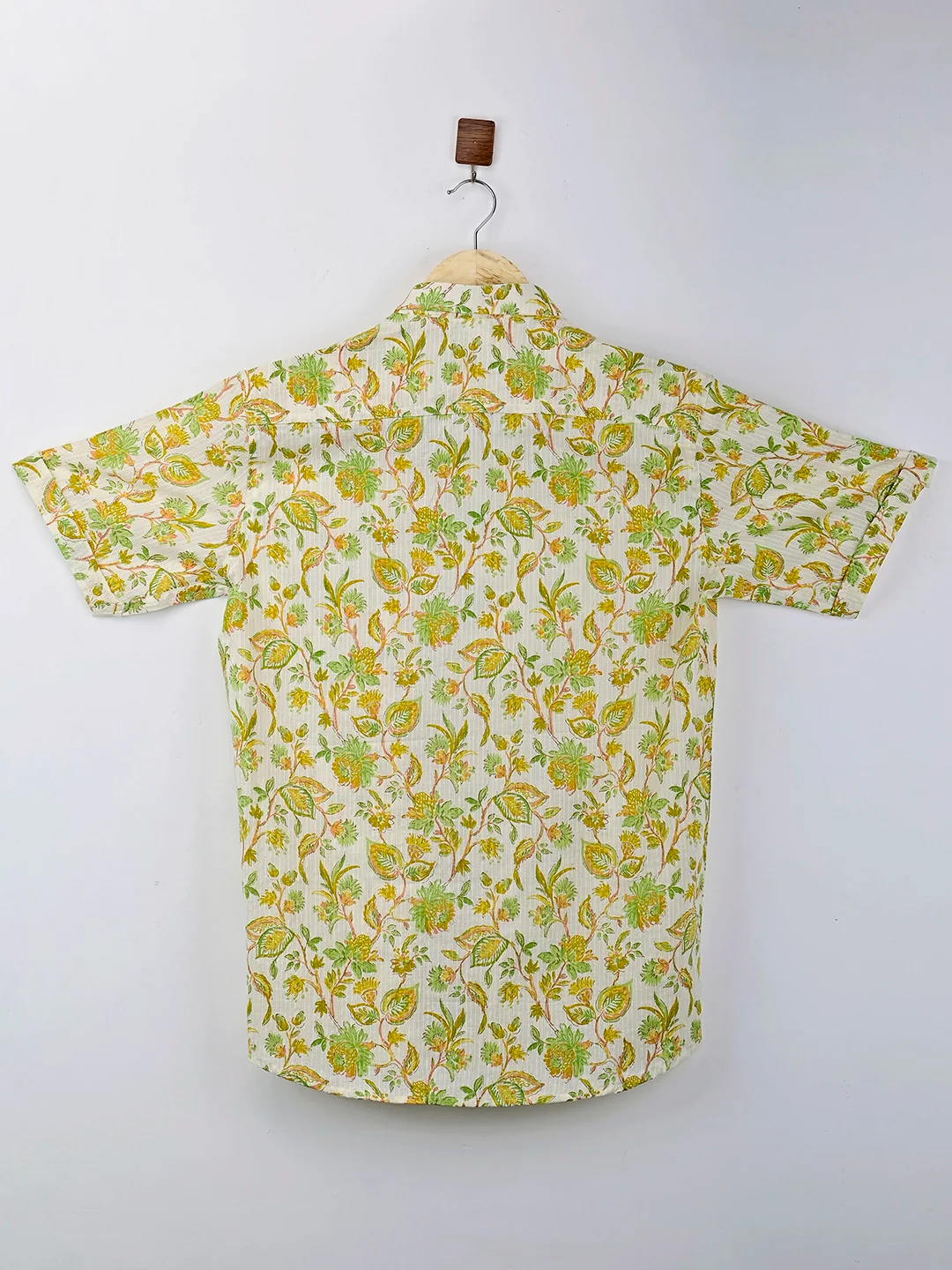 yellow floral half sleeves shirt - Image 3