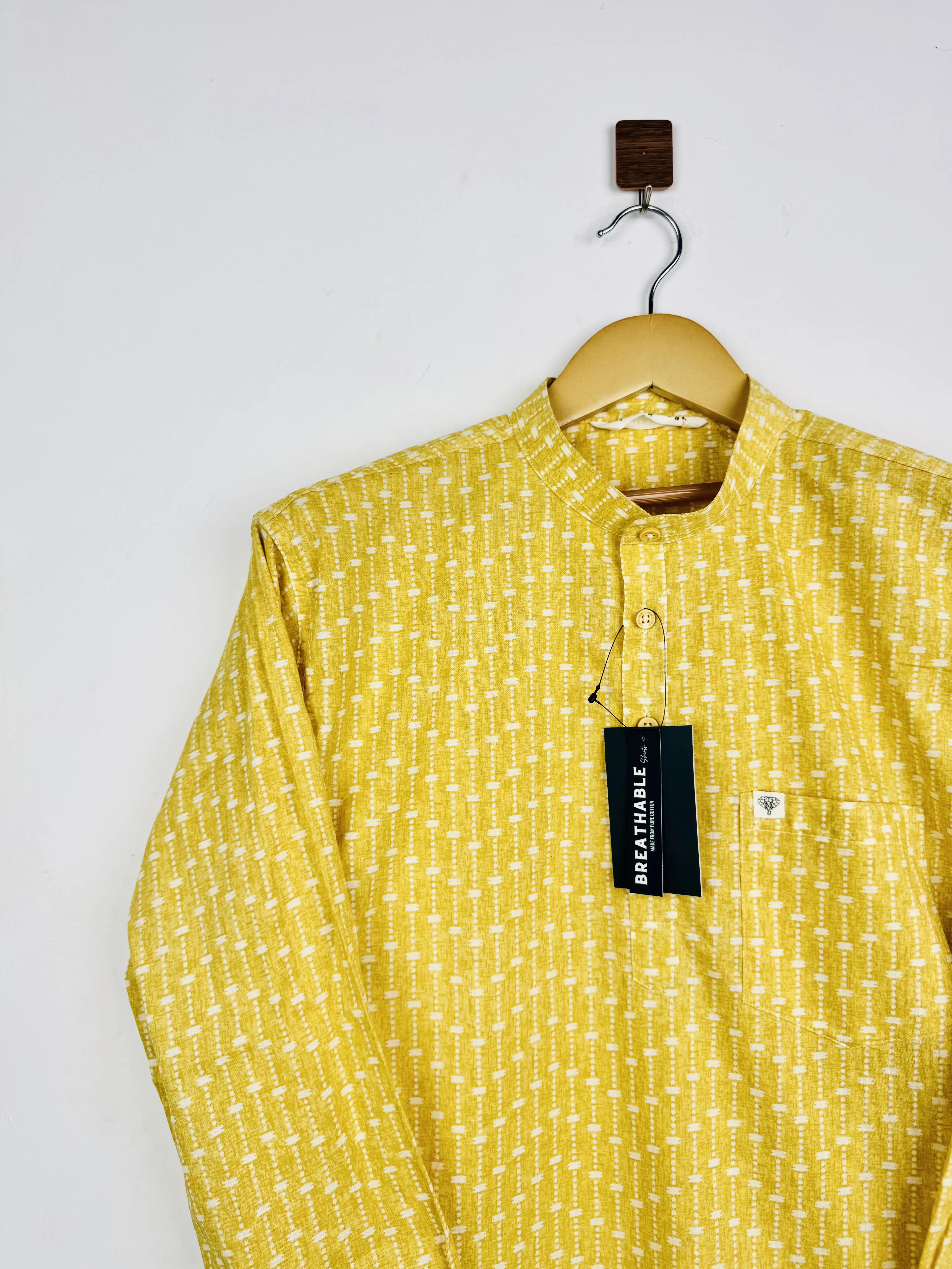 Yellow Pops Lining Short Kurta