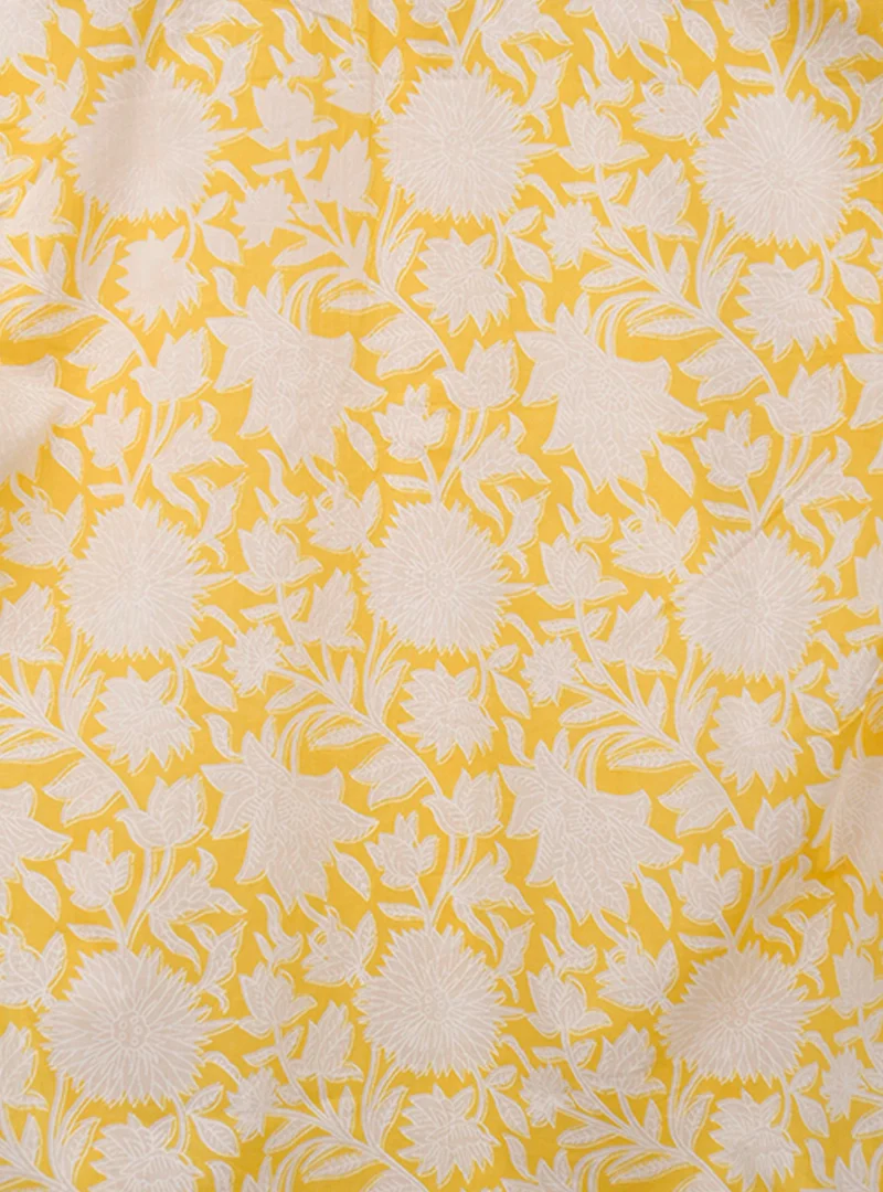Yellow White Floral Short Kurta - Image 7