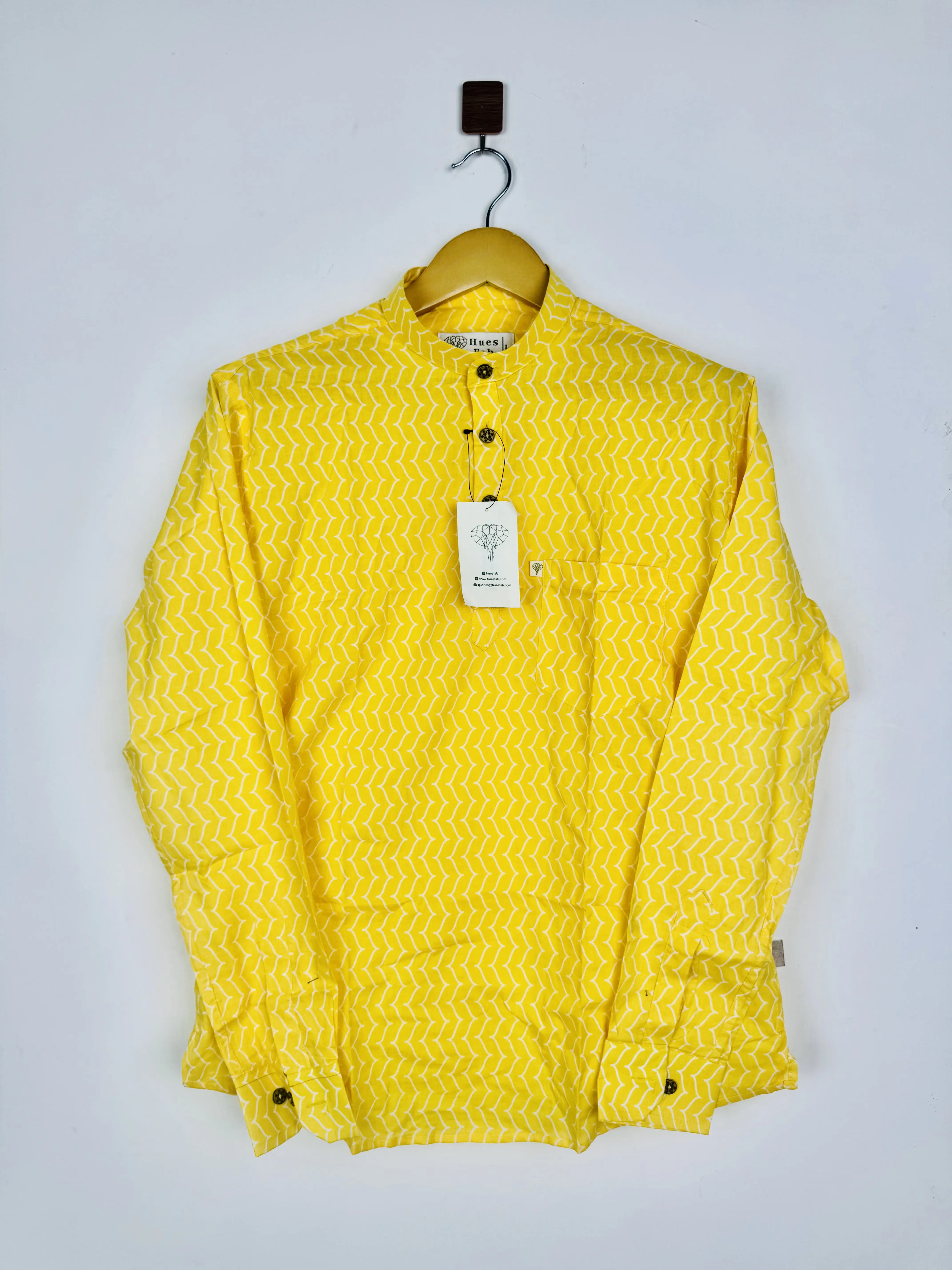 Yellow zig zag Printed Short Kurta - Image 2